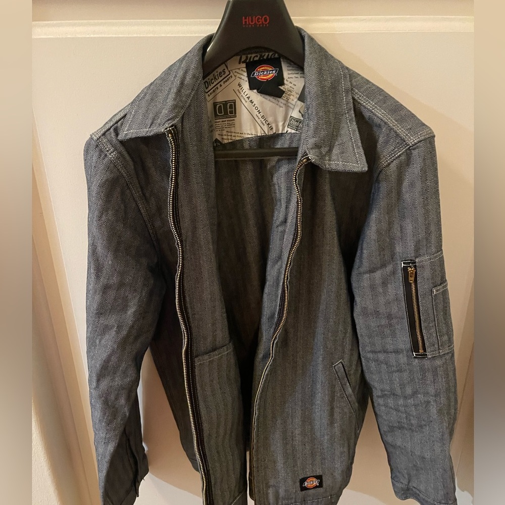Dickies Light Blue Herringbone Work Jacket S